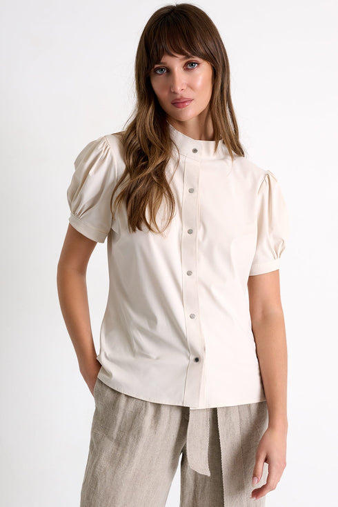 Short-Sleeved Lycra Blouse - 52530-82-110 02 / 110 Beige / 75% POLYAMIDE, 25% ELASTANE
